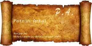 Petrin Antal névjegykártya
